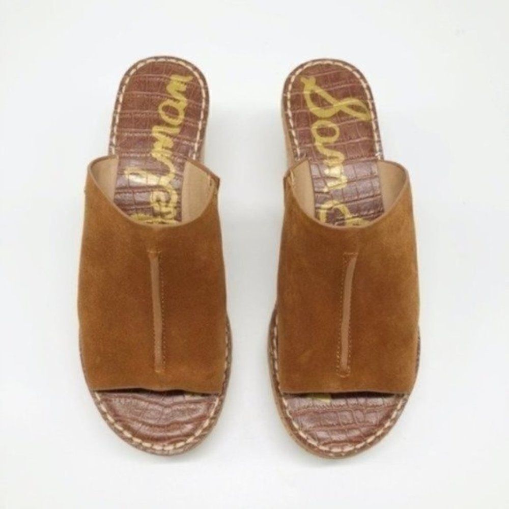 SAM EDELMAN Ranger Brown Suede Platform Sandal - Picture 3 of 6